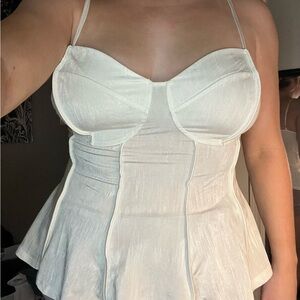 H&M Cream Bustier-Style Camisole Top – Size L